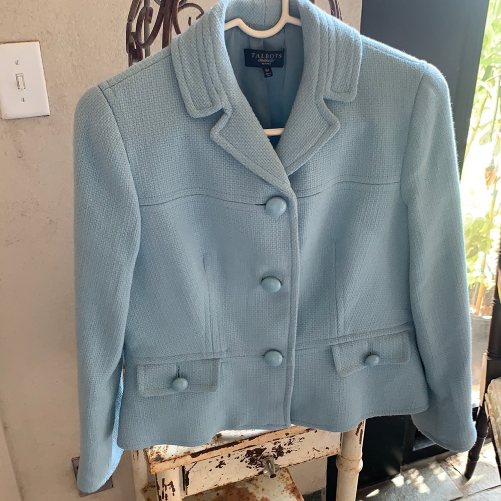 Tiffany blue Talbots jacket